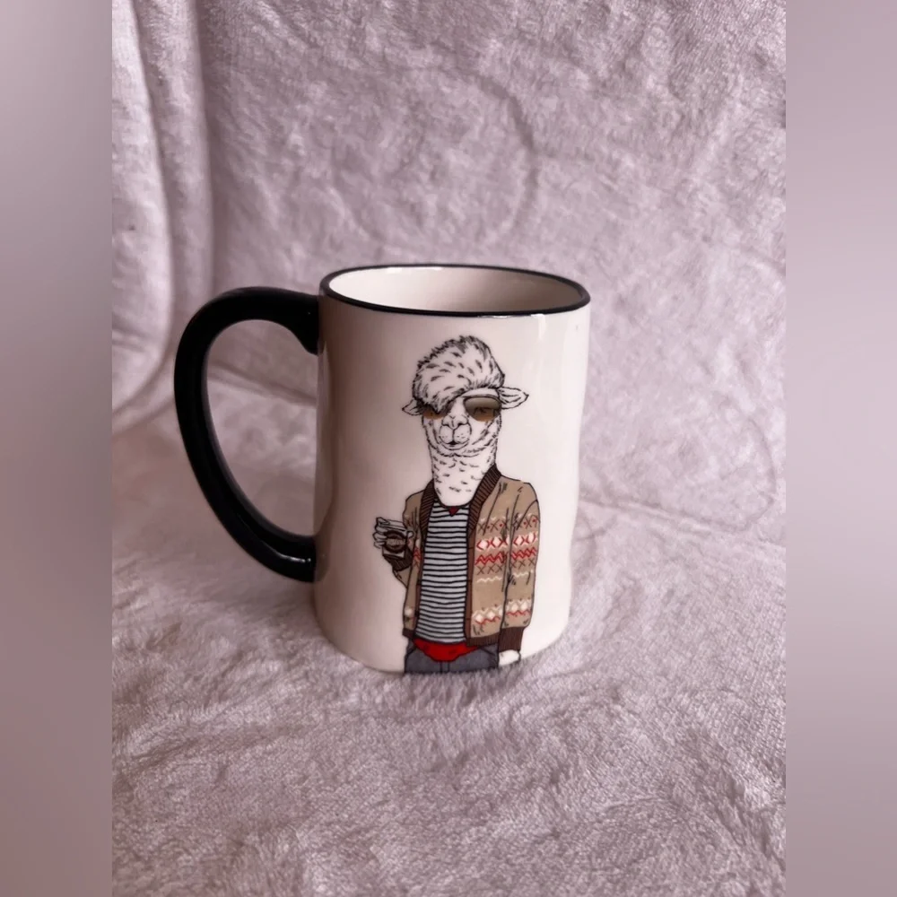 Llama Coffee Cup Signature Housewares Oversized Mug Llama Sweater Stoneware
